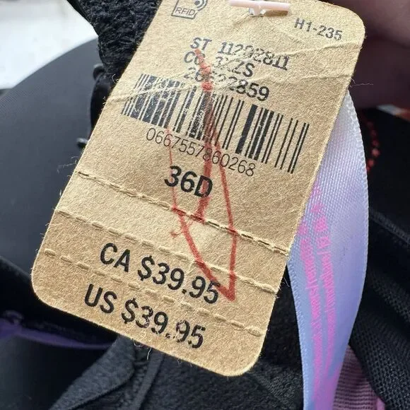 NEW - Victoria's Secret PINK Wear Everywhere Push Up Bra Size 36D Black Hearts - Picture 2 of 11